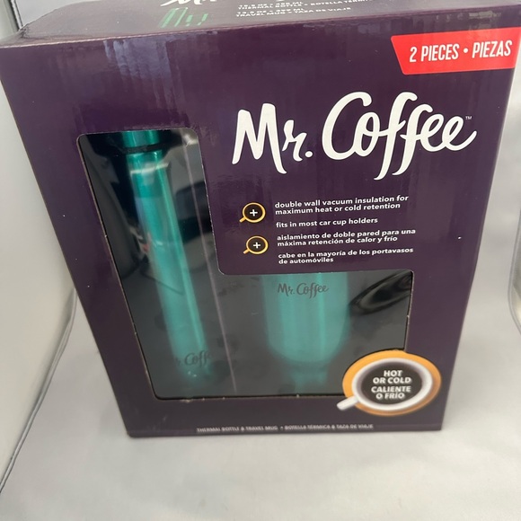 Mr Coffee two piece travel mug and thermal bottle green - Picture 3 of 3